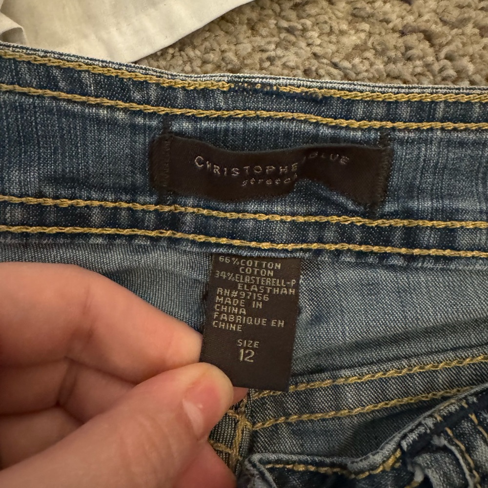 Christopher Blue Jean capris size 12. Dark‎ wash multiple pockets - Picture 11 of 11